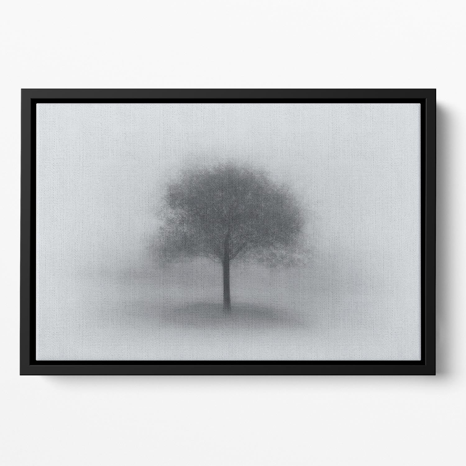 Tree In Fog Floating Framed Canvas - Canvas Art Rocks - 2