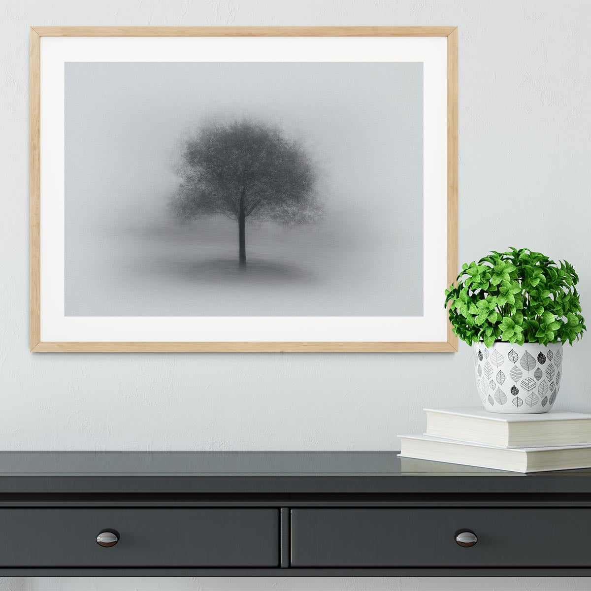 Tree In Fog Framed Print - Canvas Art Rocks - 3