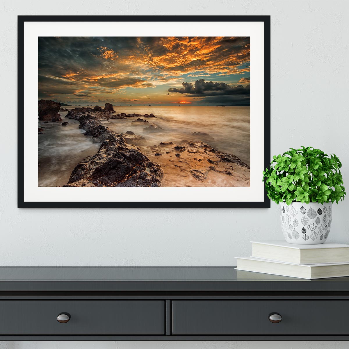 Angry Beach Framed Print - Canvas Art Rocks - 1