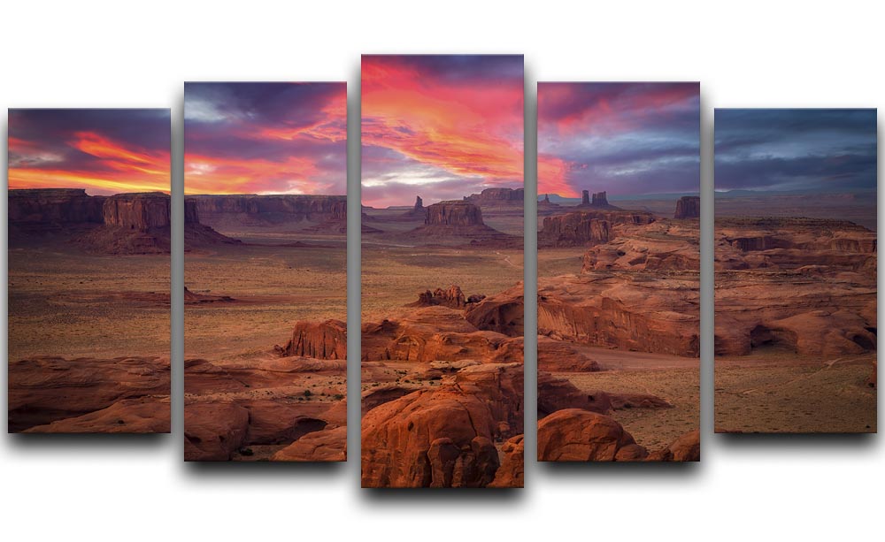 Hunts Mesa 5 Split Panel Canvas - Canvas Art Rocks - 1