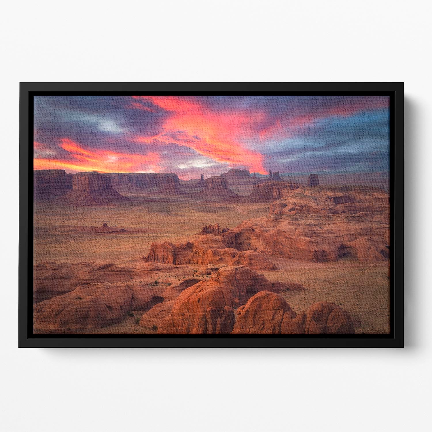 Hunts Mesa Floating Framed Canvas - Canvas Art Rocks - 2