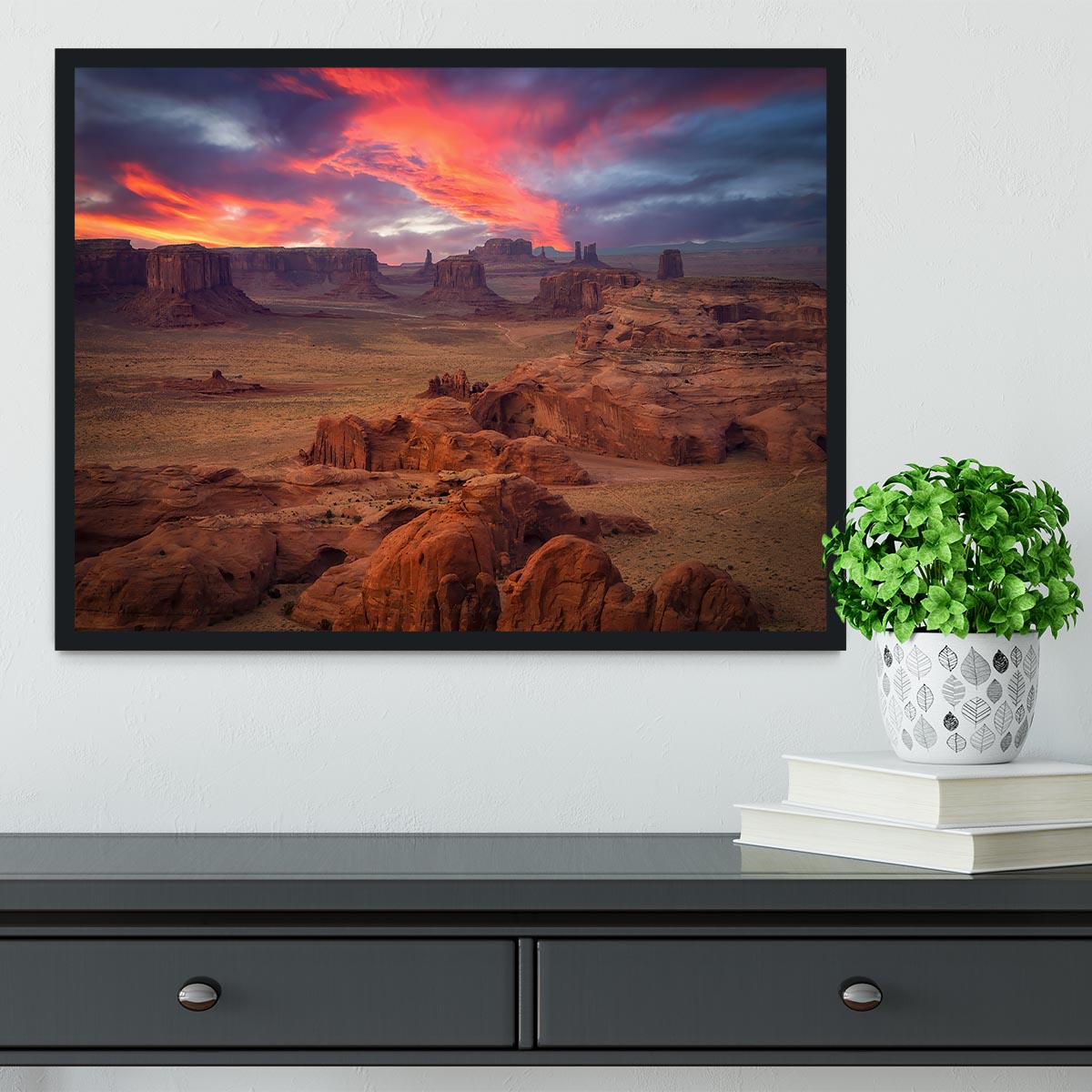 Hunts Mesa Framed Print - Canvas Art Rocks - 2