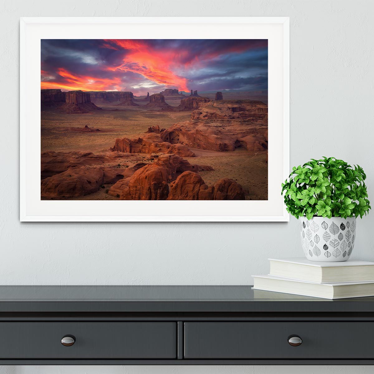 Hunts Mesa Framed Print - Canvas Art Rocks - 5