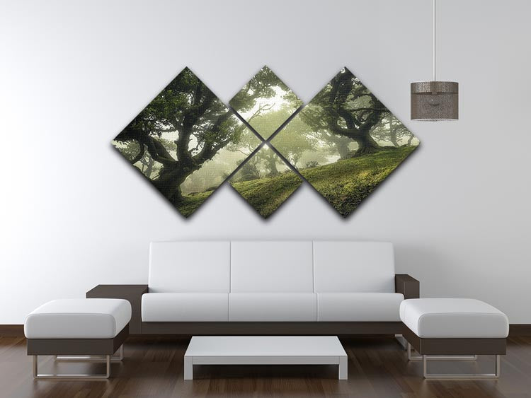 Enchanted Forest 4 Square Multi Panel Canvas - Canvas Art Rocks - 3