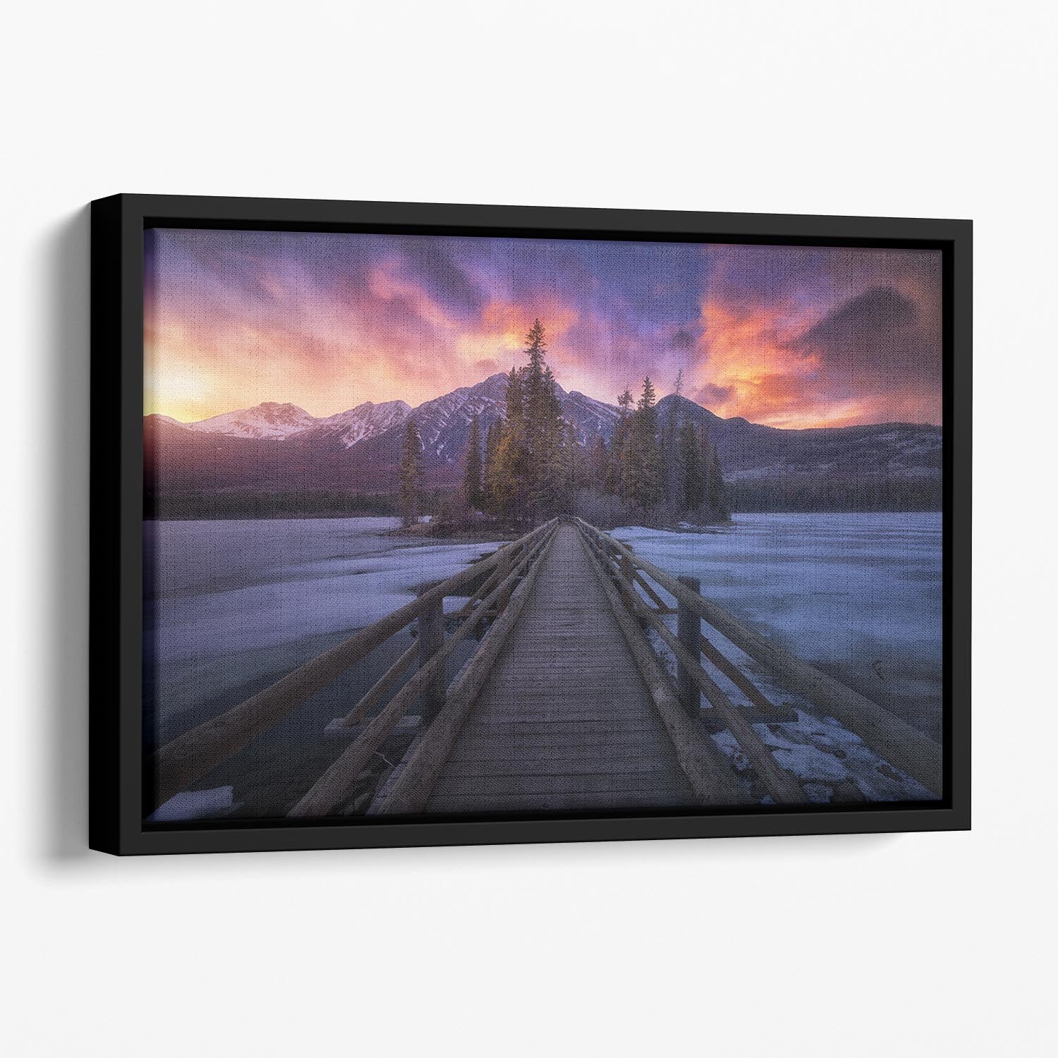 Pyramid Lake Floating Framed Canvas - Canvas Art Rocks - 1