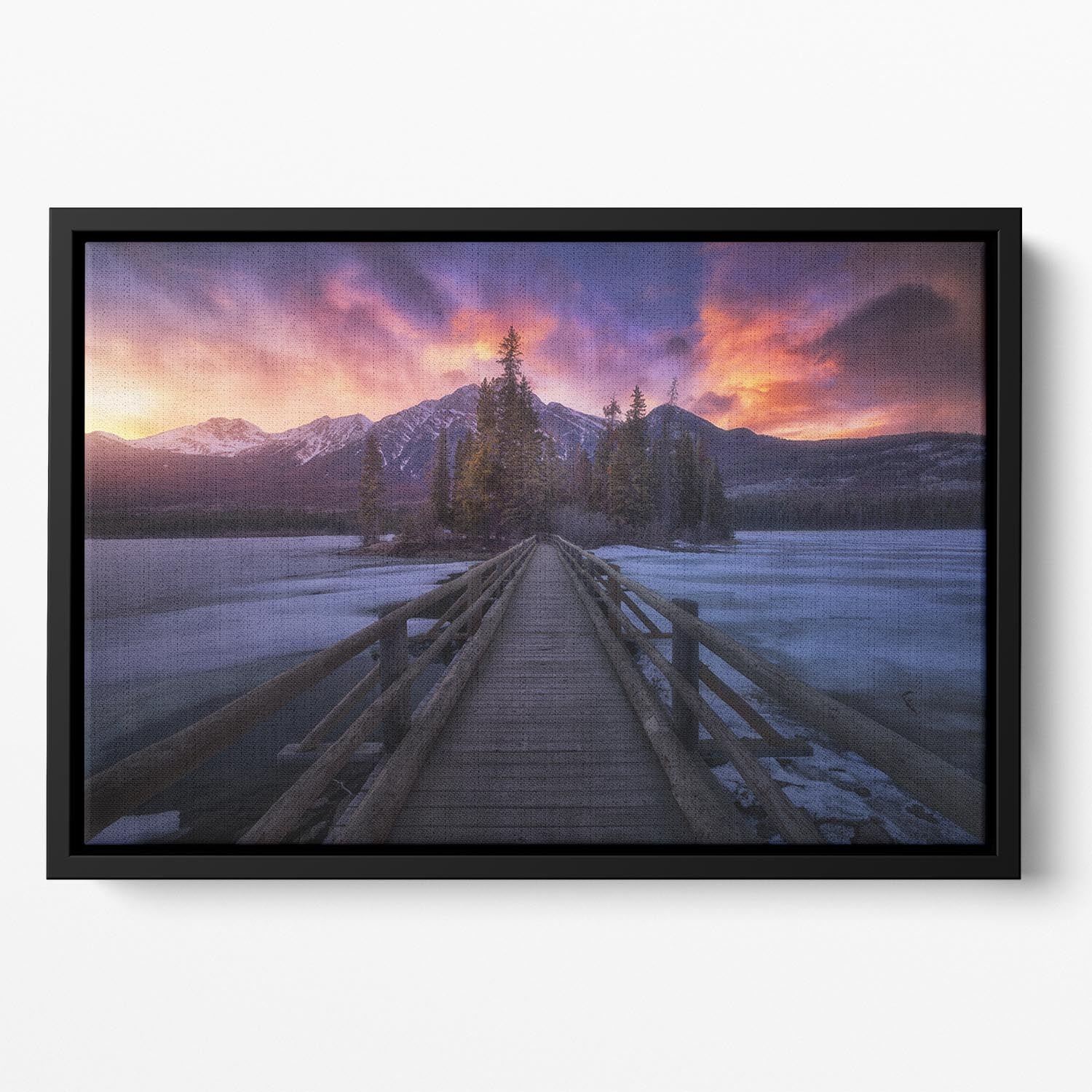 Pyramid Lake Floating Framed Canvas - Canvas Art Rocks - 2