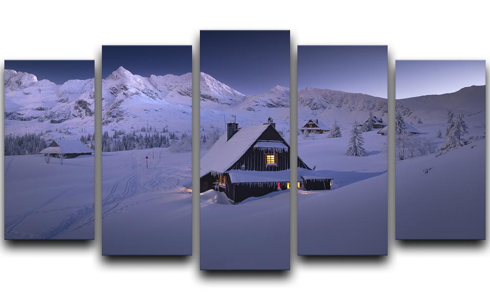 Winter Hut 5 Split Panel Canvas - Canvas Art Rocks - 1