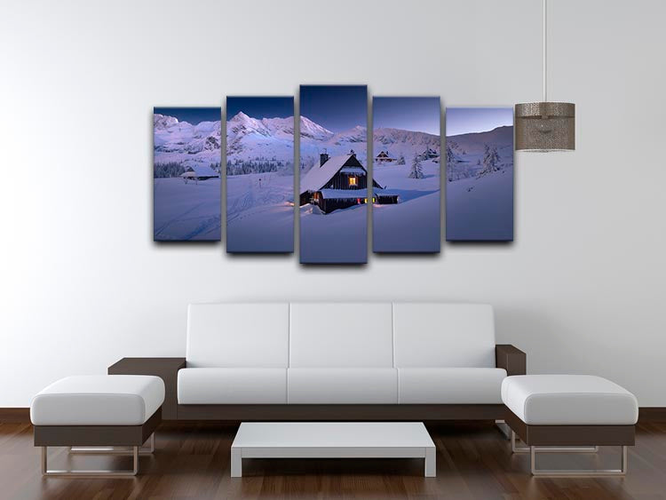 Winter Hut 5 Split Panel Canvas - Canvas Art Rocks - 3