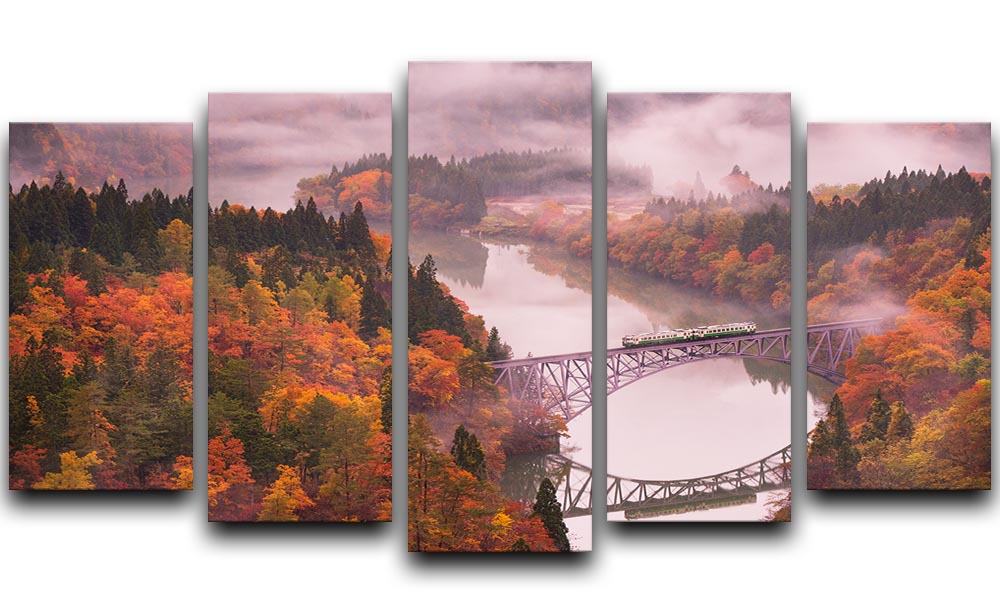 Autumn Tadami Line 5 Split Panel Canvas - Canvas Art Rocks - 1