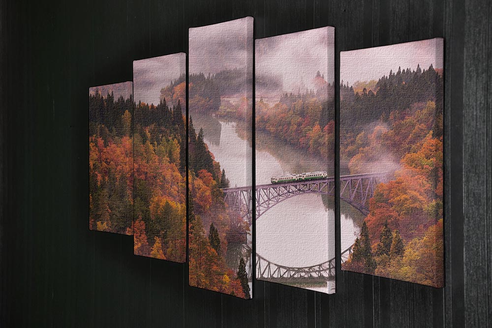 Autumn Tadami Line 5 Split Panel Canvas - Canvas Art Rocks - 2