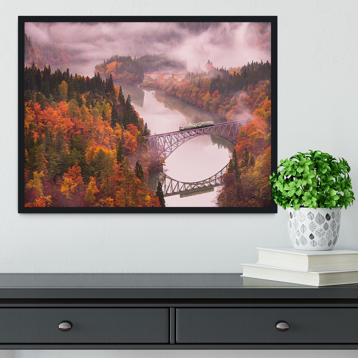 Autumn Tadami Line Framed Print - Canvas Art Rocks - 2