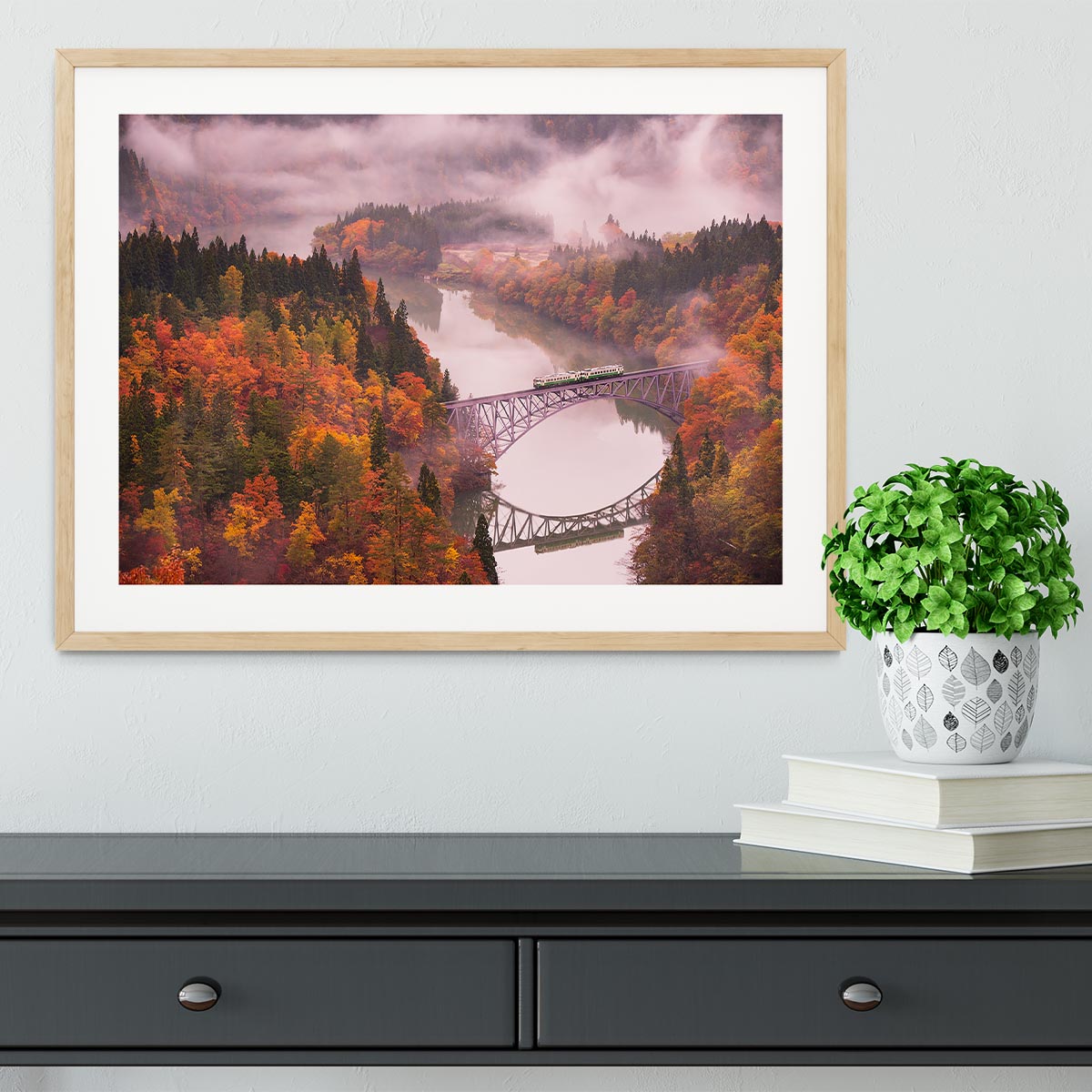 Autumn Tadami Line Framed Print - Canvas Art Rocks - 3