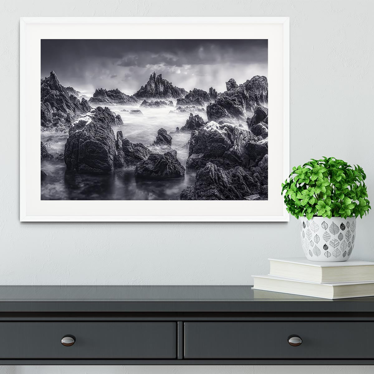 Rocky Seascape Framed Print - Canvas Art Rocks - 5