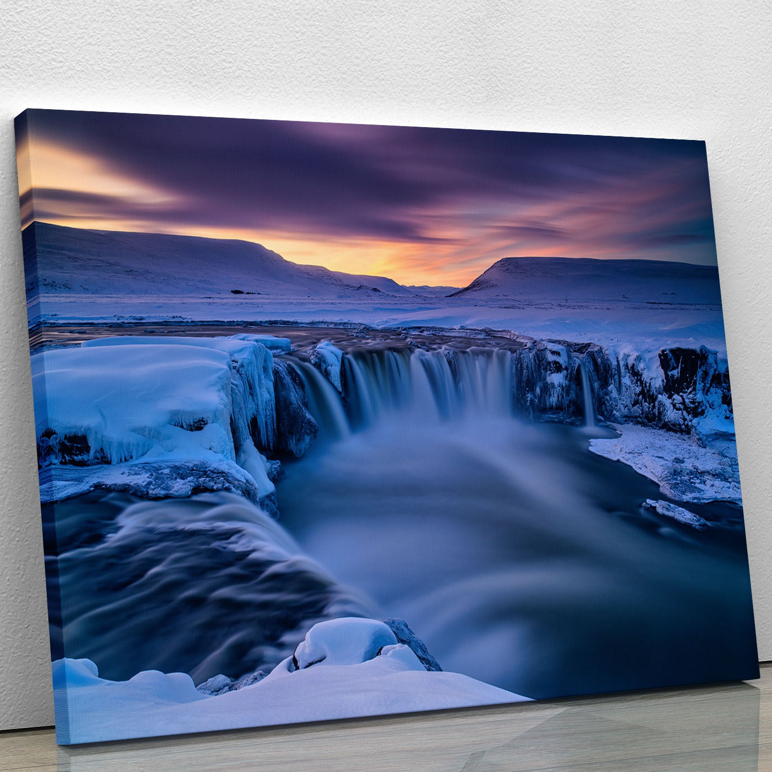 Wintry Waterfall Canvas Print or Poster - Canvas Art Rocks - 1
