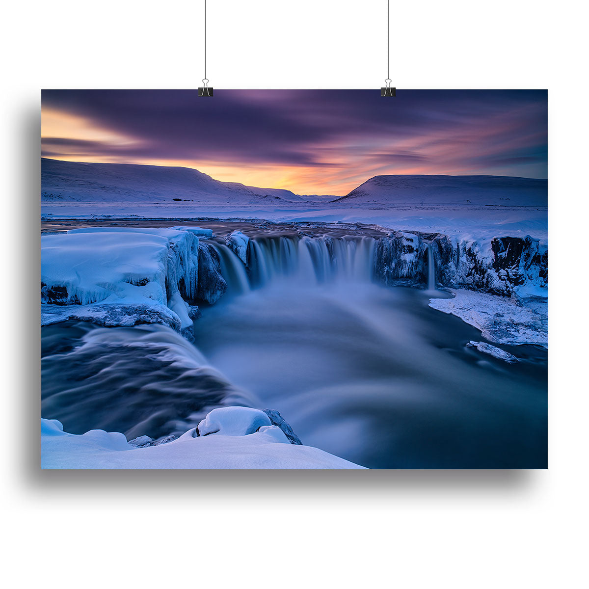Wintry Waterfall Canvas Print or Poster - Canvas Art Rocks - 2