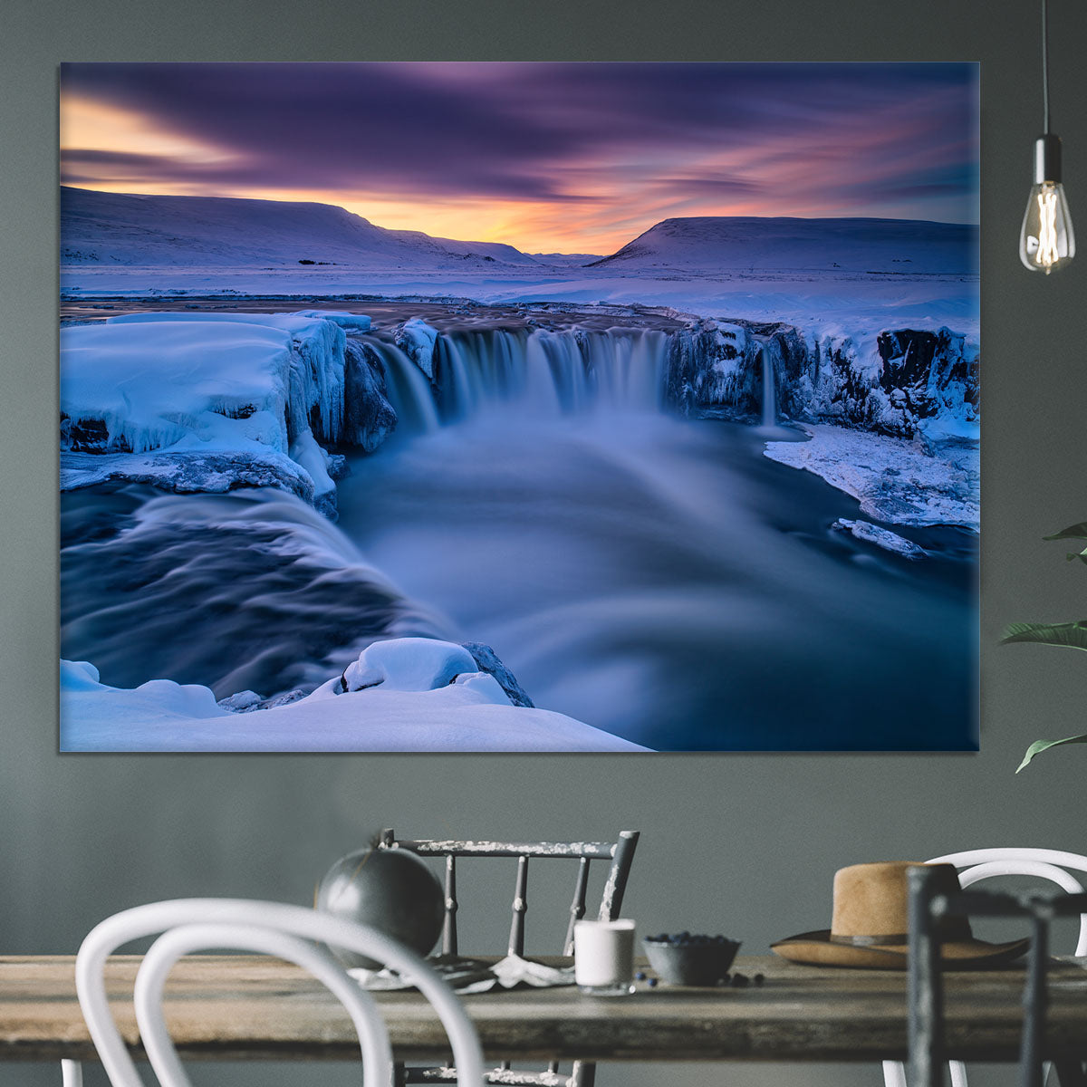 Wintry Waterfall Canvas Print or Poster - Canvas Art Rocks - 3