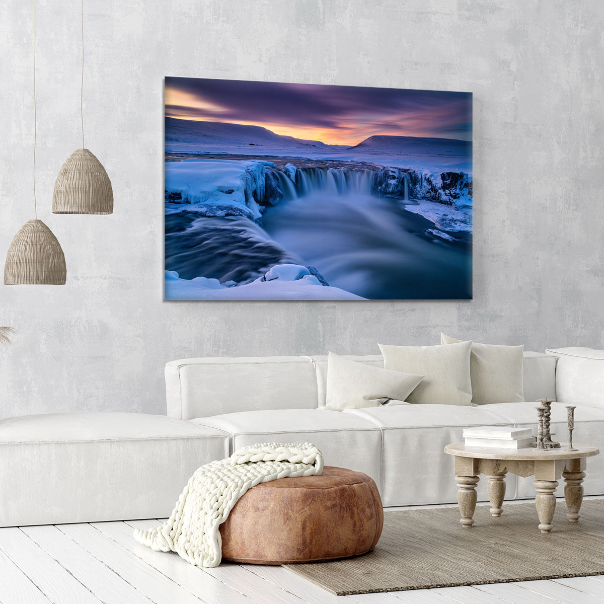 Wintry Waterfall Canvas Print or Poster - Canvas Art Rocks - 6