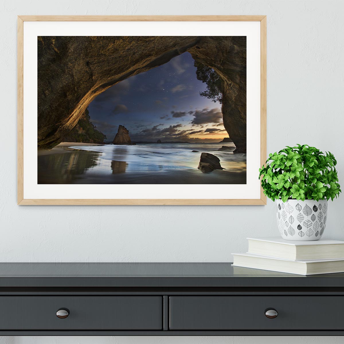 Cathedral Cove Framed Print - Canvas Art Rocks - 3