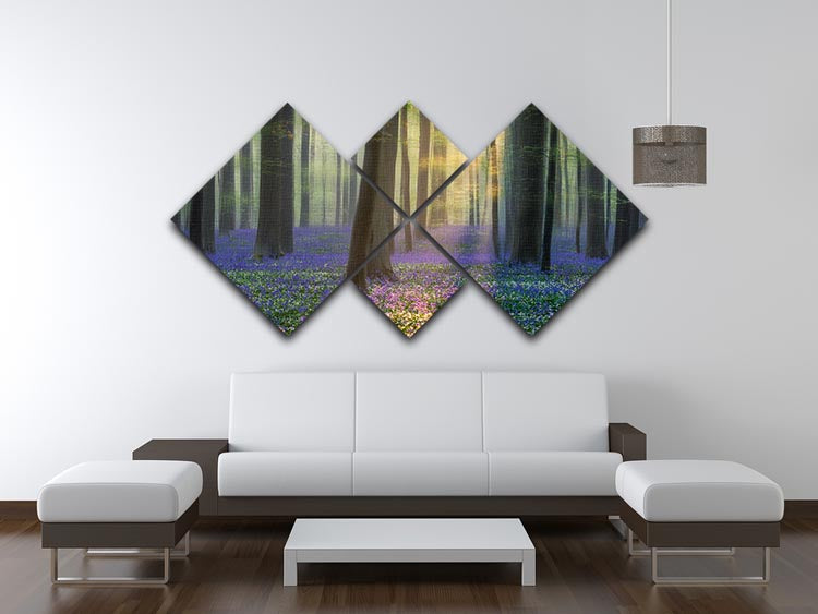 Daydreaming Of Bluebells 4 Square Multi Panel Canvas - Canvas Art Rocks - 3