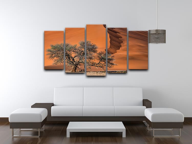 Acacia In The Desert 5 Split Panel Canvas - Canvas Art Rocks - 3