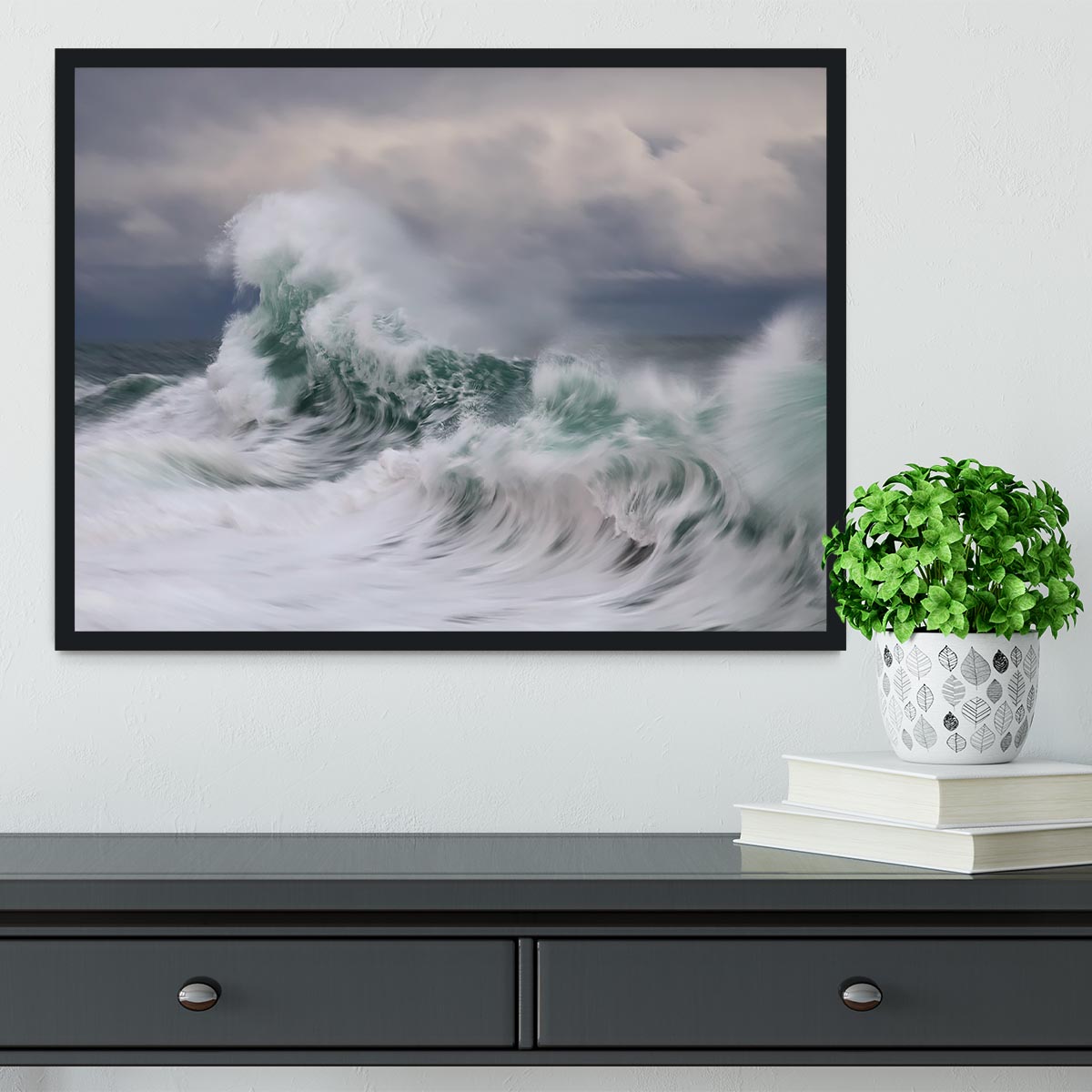 Wave Framed Print - Canvas Art Rocks - 2