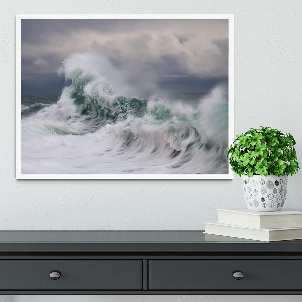 Wave Framed Print - Canvas Art Rocks -6