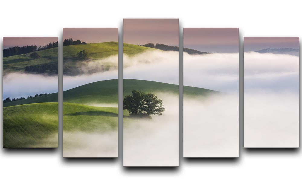 Green Hills 5 Split Panel Canvas - Canvas Art Rocks - 1