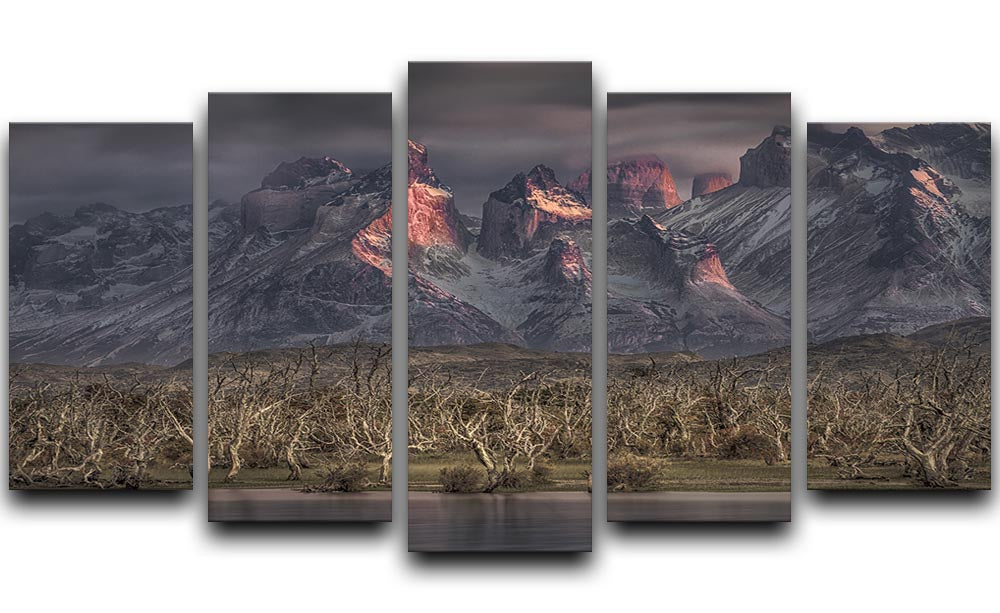 Below The Peaks Of Patagonia 5 Split Panel Canvas - Canvas Art Rocks - 1