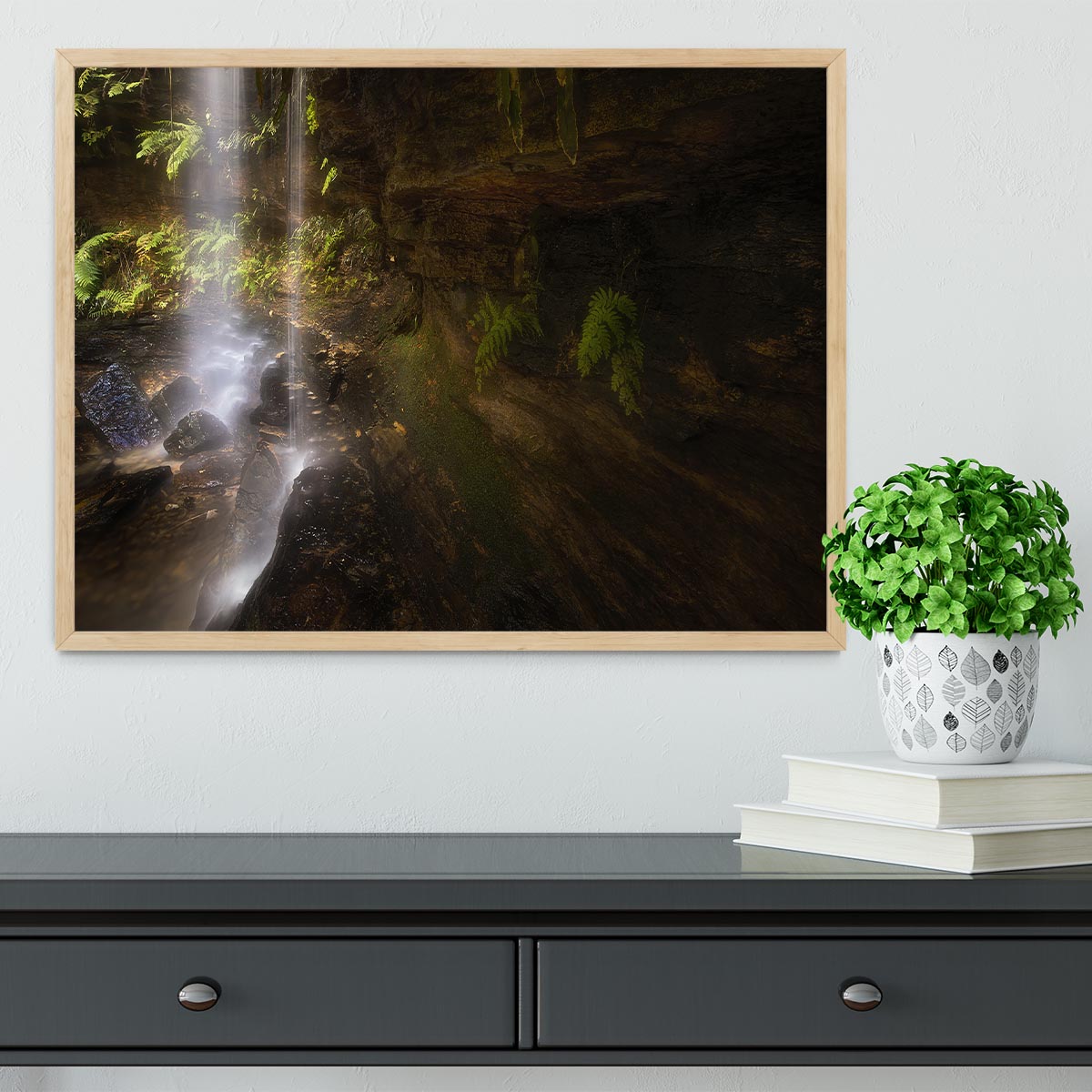 Hidden Waterfalls 2 Framed Print - Canvas Art Rocks - 4