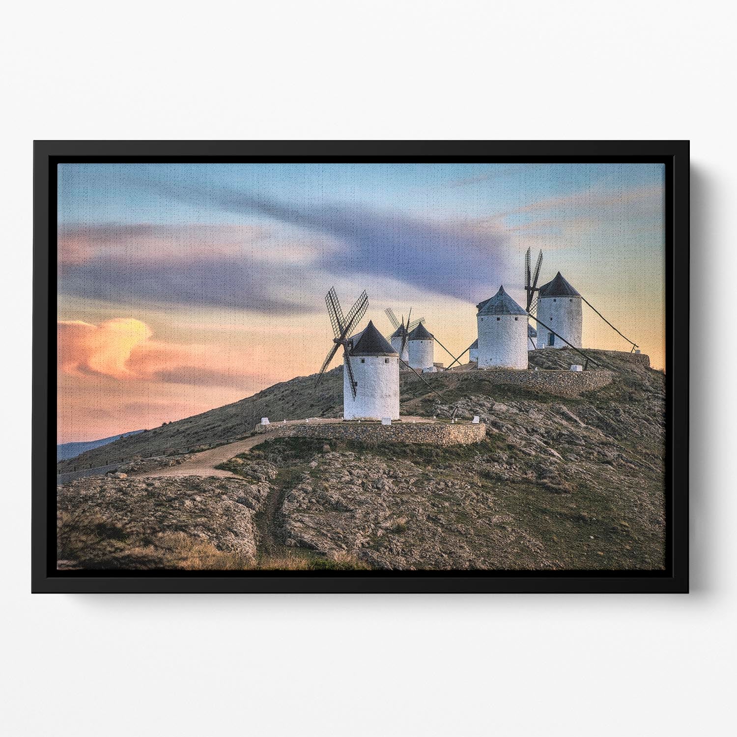 Molinos Al Viento Floating Framed Canvas - Canvas Art Rocks - 2