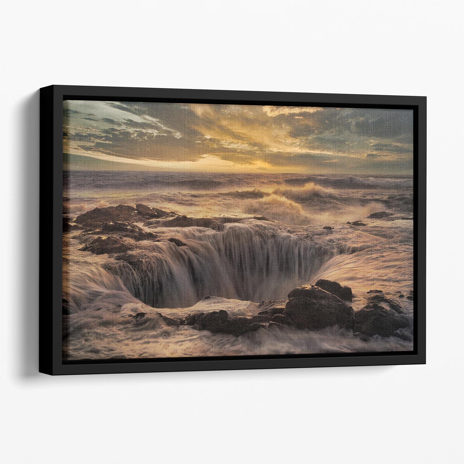 Thor's Well Floating Framed Canvas - Canvas Art Rocks - 1