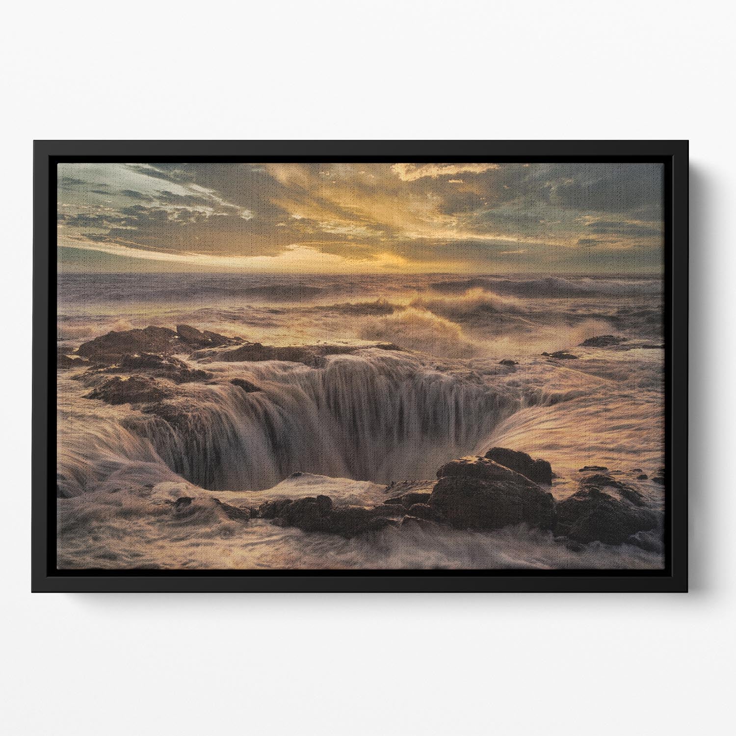 Thor's Well Floating Framed Canvas - Canvas Art Rocks - 2