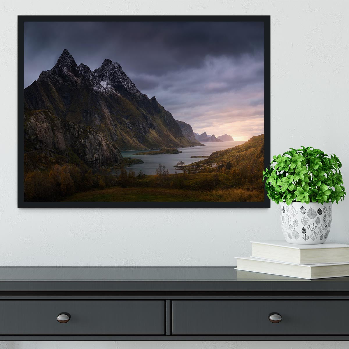 The Fjord Framed Print - Canvas Art Rocks - 2