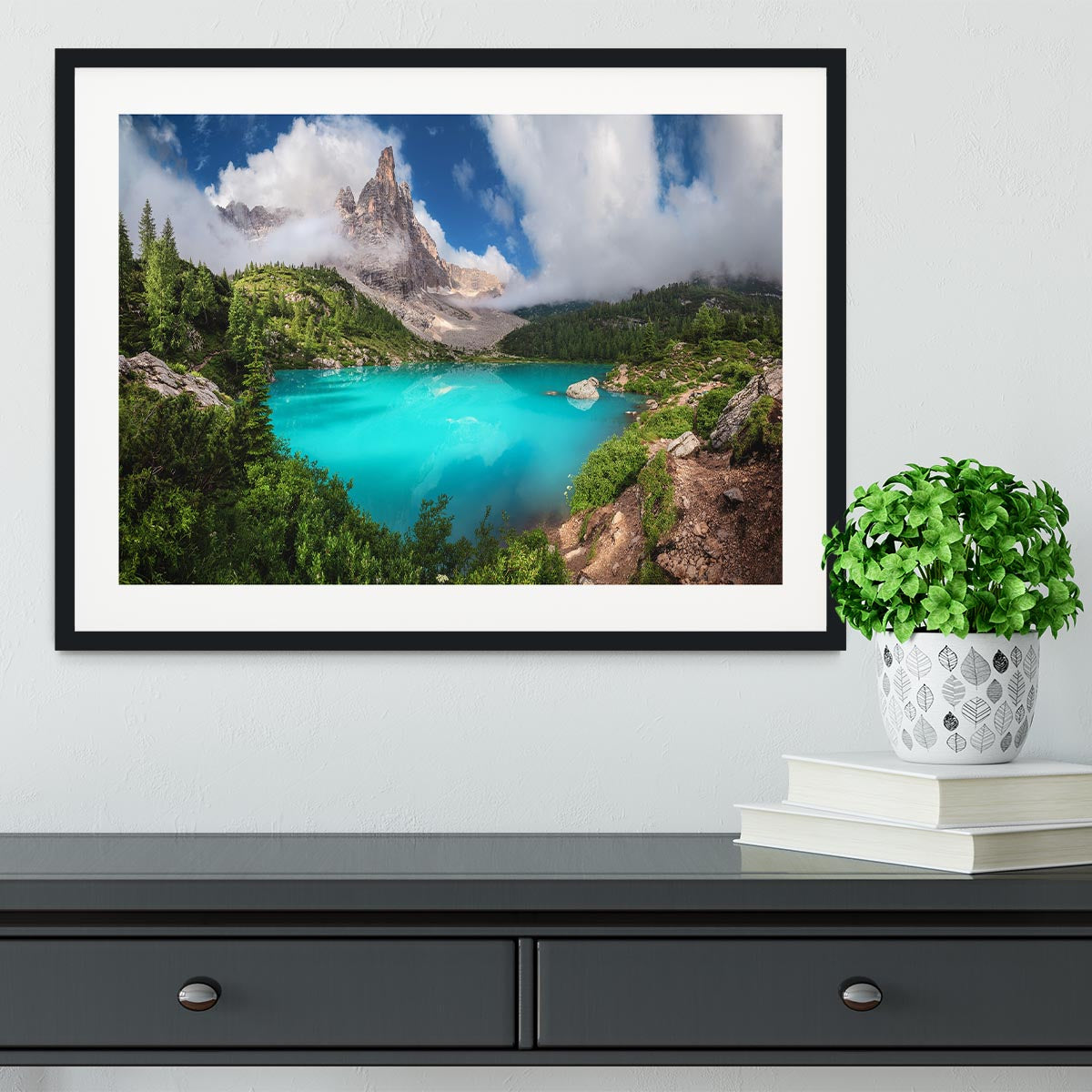 Veneto Lago Di Sorapis Panorama Framed Print - Canvas Art Rocks - 1