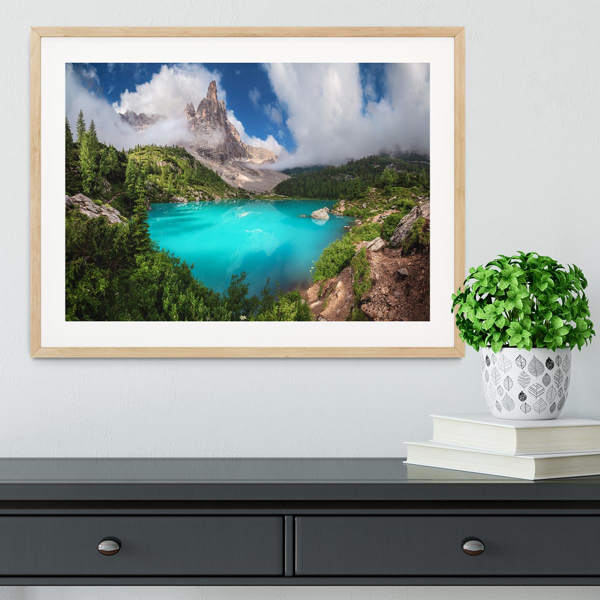 Veneto Lago Di Sorapis Panorama Framed Print - Canvas Art Rocks - 3