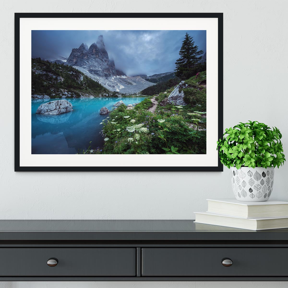 Veneto Lago Di Sorapis Panorama Framed Print - Canvas Art Rocks - 1