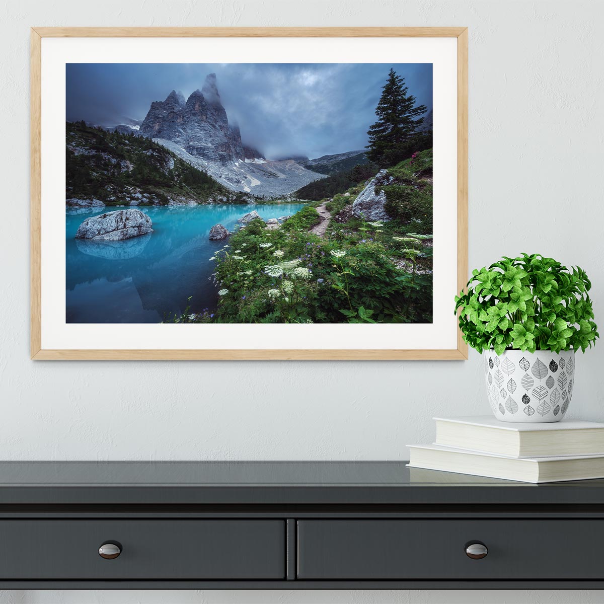 Veneto Lago Di Sorapis Panorama Framed Print - Canvas Art Rocks - 3