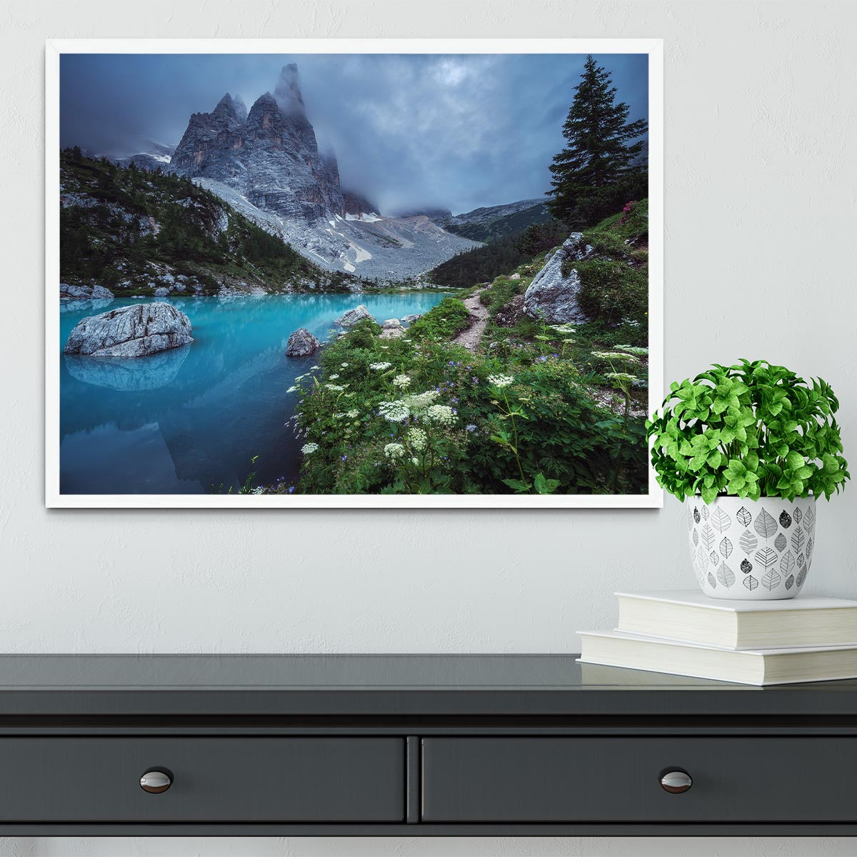 Veneto Lago Di Sorapis Panorama Framed Print - Canvas Art Rocks -6