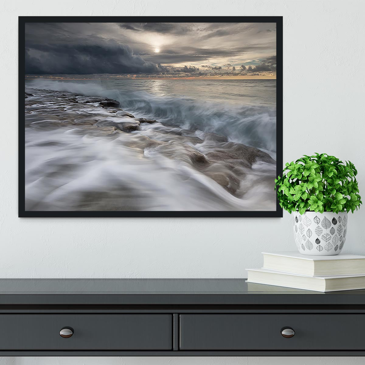 Action In Sea Framed Print - Canvas Art Rocks - 2