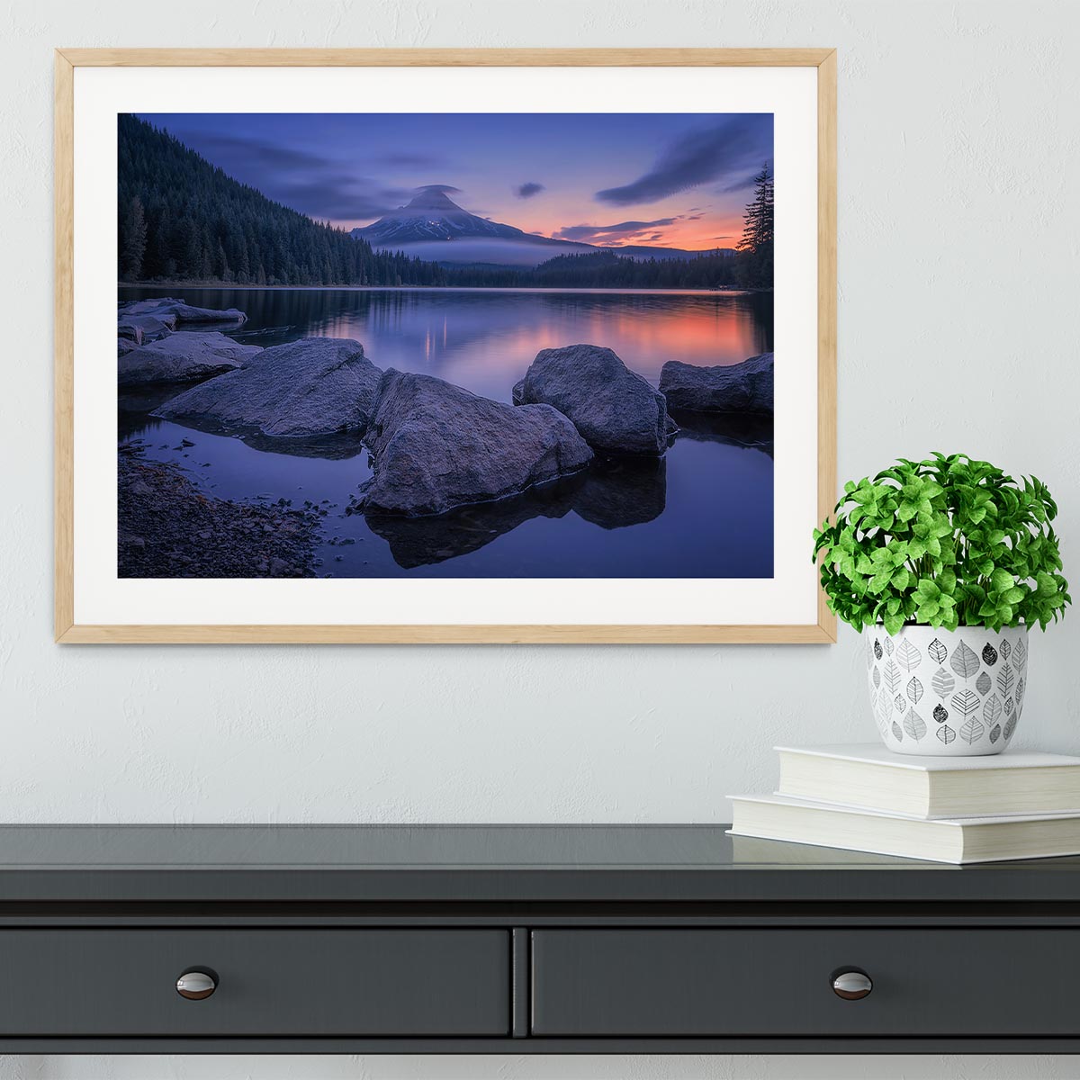 Twilight At Trillium Lake Framed Print - Canvas Art Rocks - 3