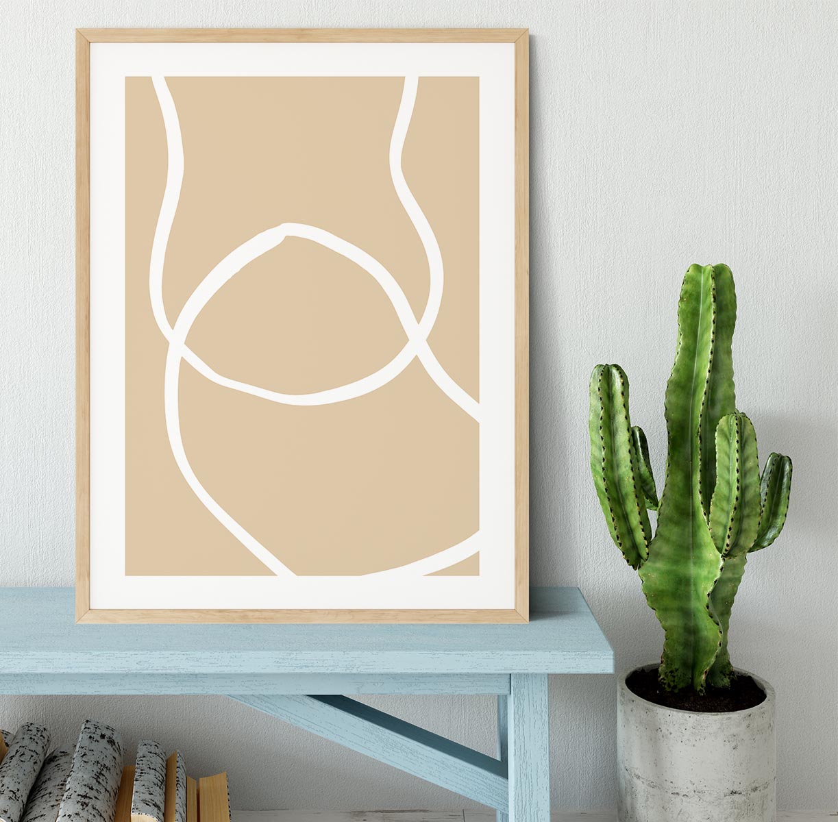 Beige Lines 04 Framed Print - 1x - 3