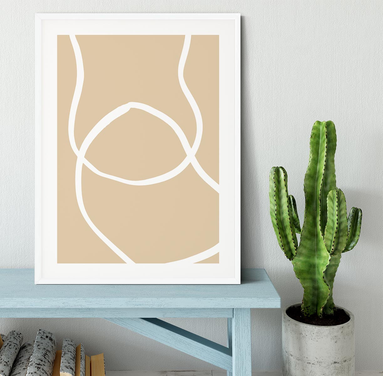 Beige Lines 04 Framed Print - 1x - 5