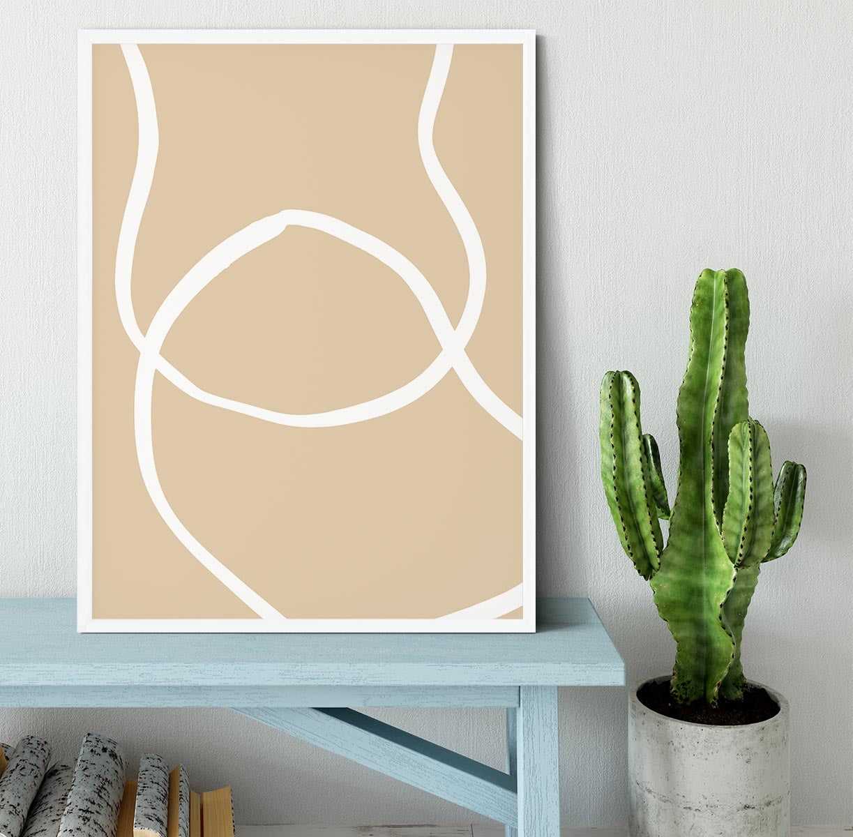 Beige Lines 04 Framed Print - 1x -6