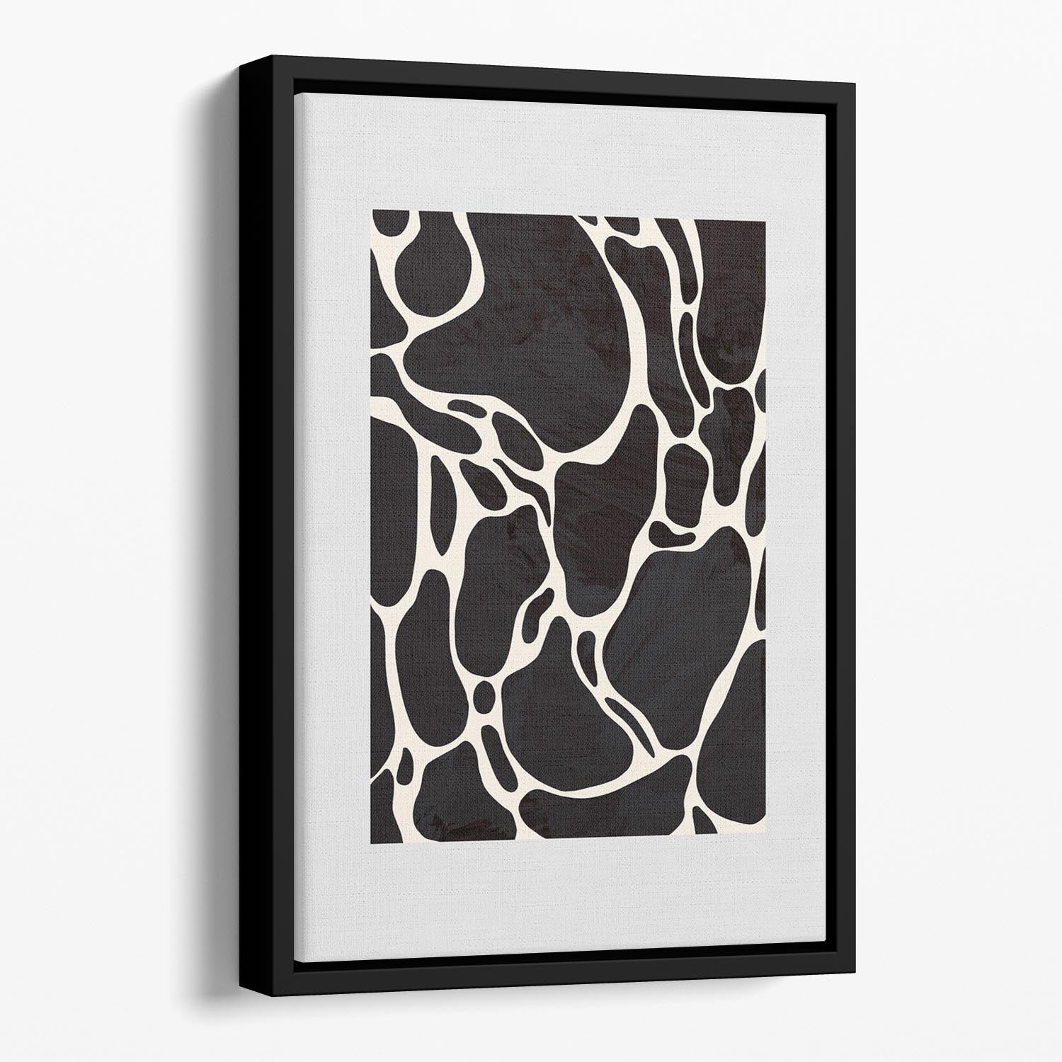 Giraffe Grey Floating Framed Canvas - Canvas Art Rocks - 1