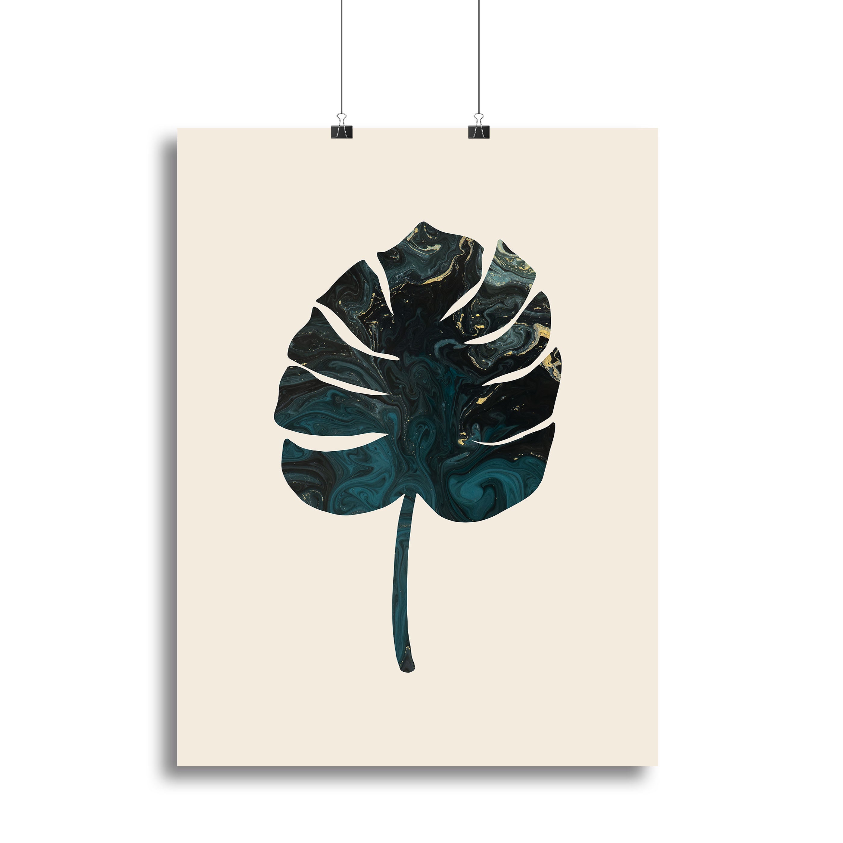 Monstera Marble Green Canvas Print or Poster - Canvas Art Rocks - 2