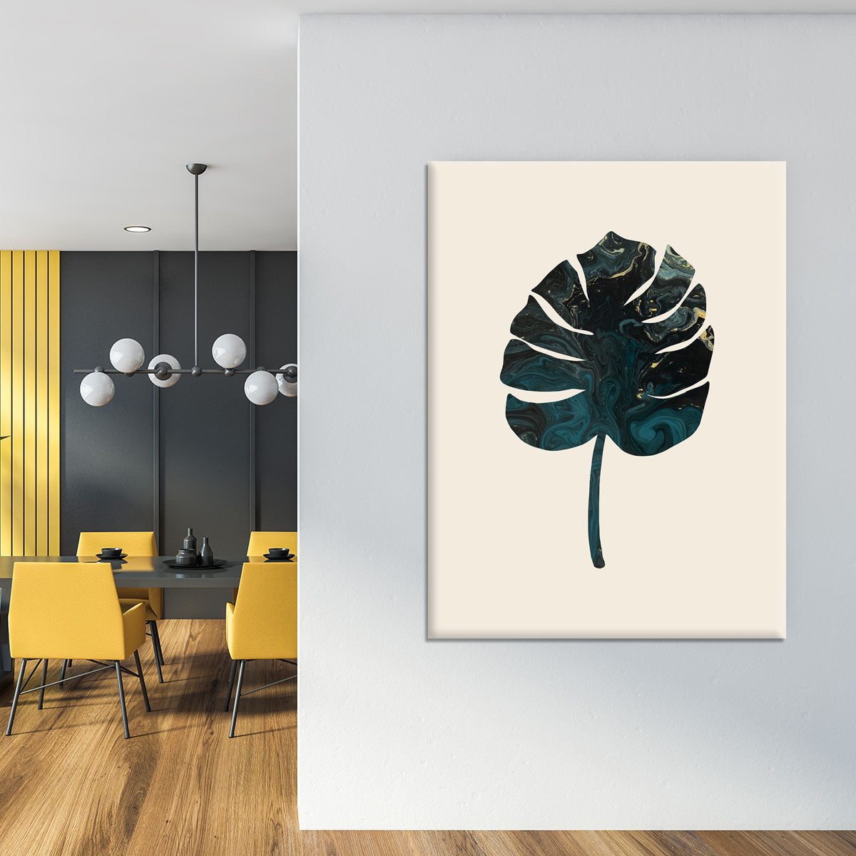 Monstera Marble Green Canvas Print or Poster - Canvas Art Rocks - 4