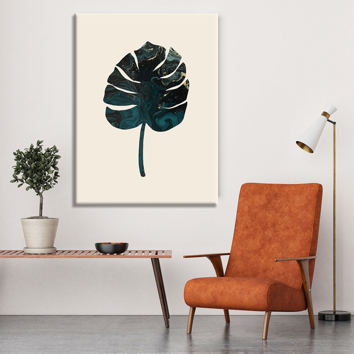 Monstera Marble Green Canvas Print or Poster - Canvas Art Rocks - 6