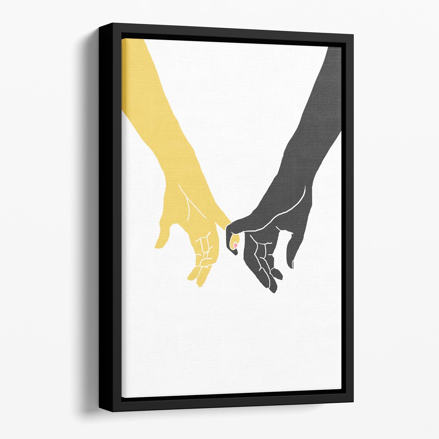 Hands Pinky Floating Framed Canvas - Canvas Art Rocks - 1