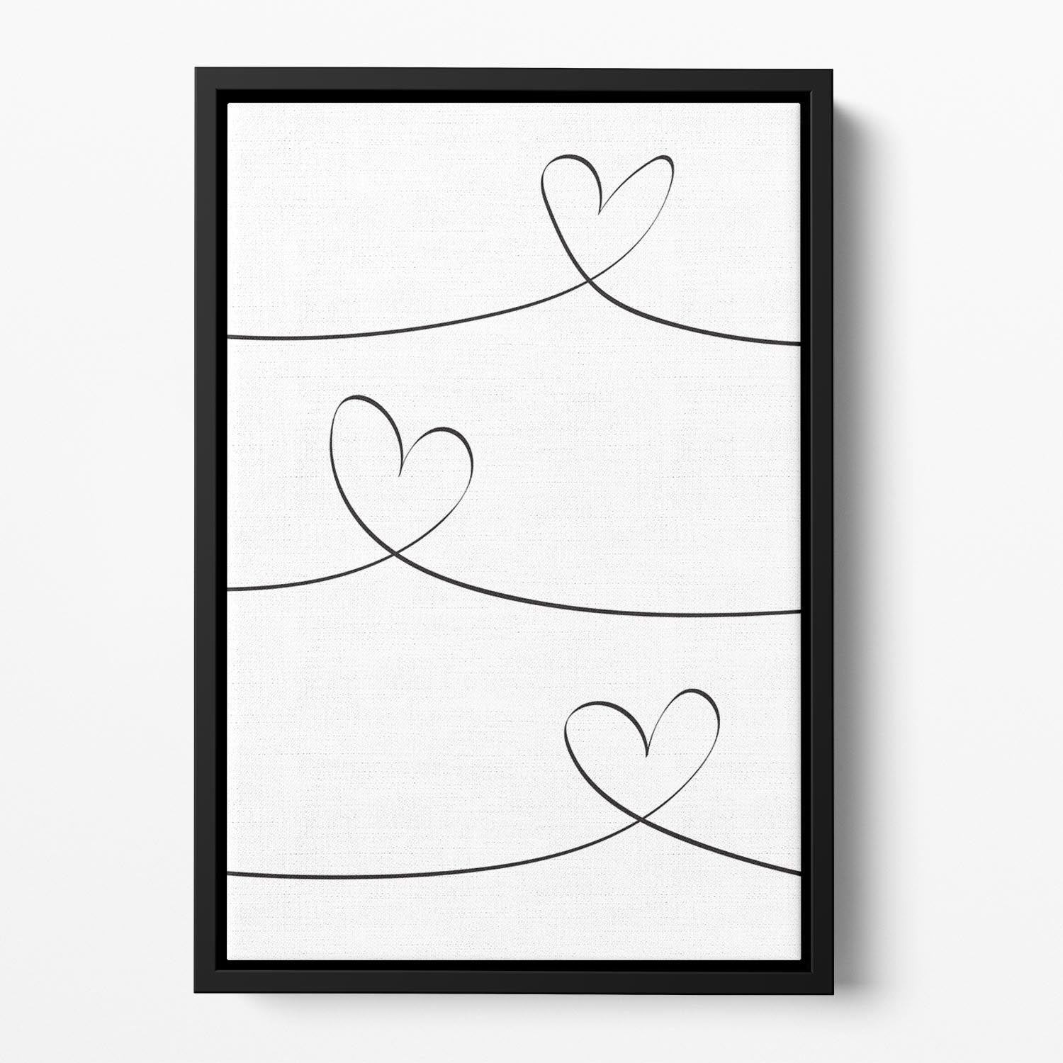 One Line 02 Floating Framed Canvas - Canvas Art Rocks - 2