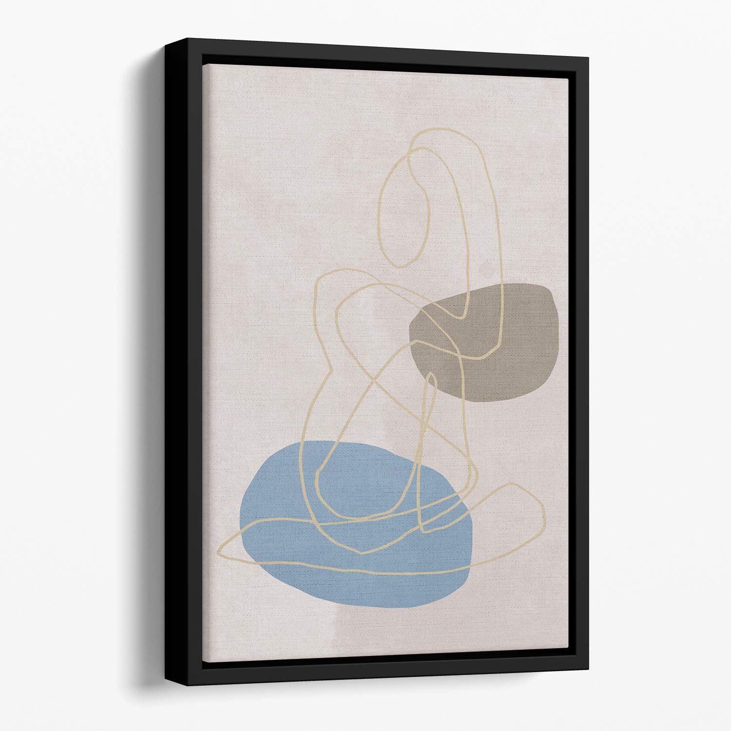 Golden Lines Floating Framed Canvas - Canvas Art Rocks - 1